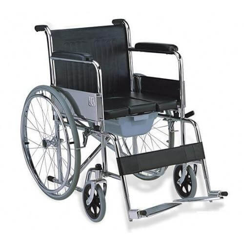Commode wheelchair 608 with removable pan