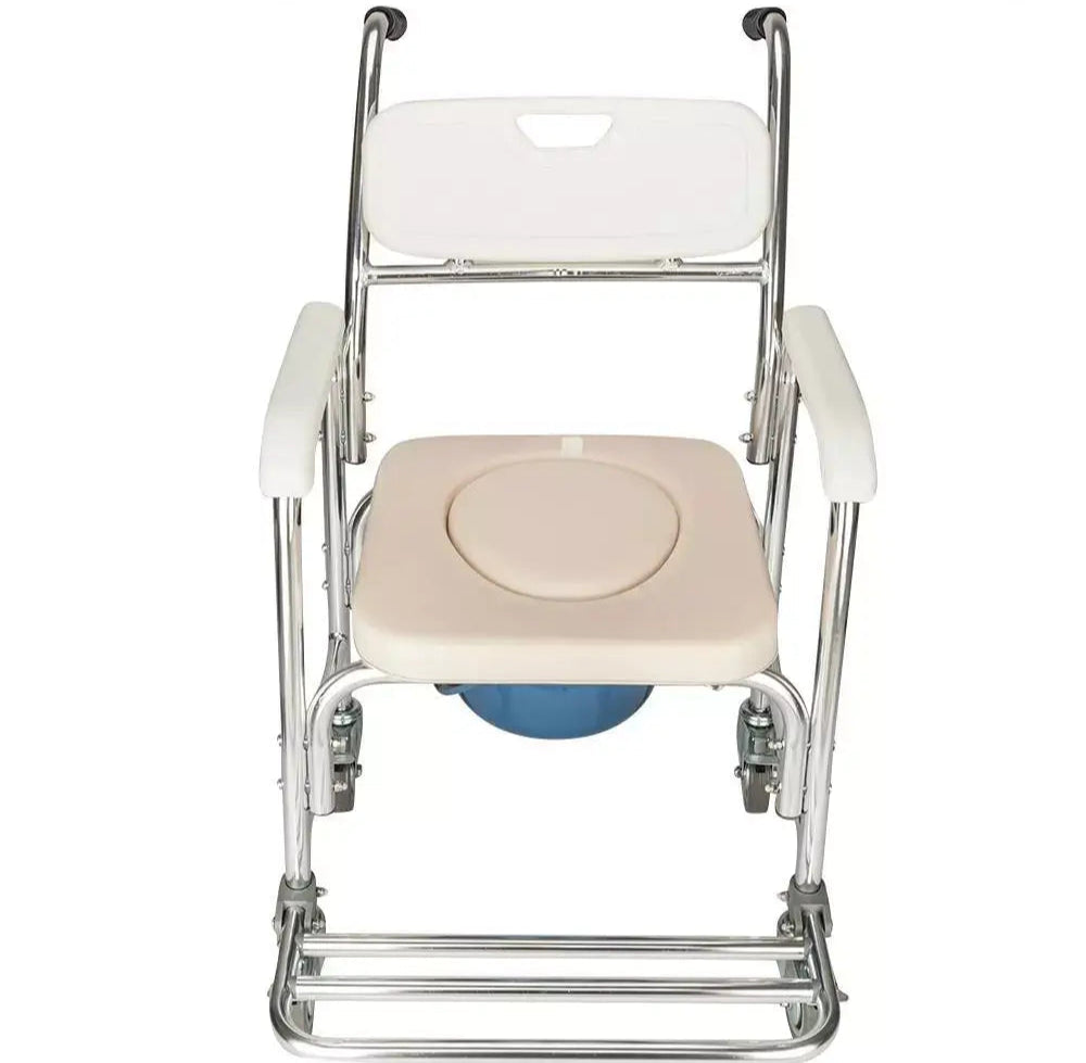 Multifunctional Transport Wheelchair - Shower, Commode & Toilet Seat