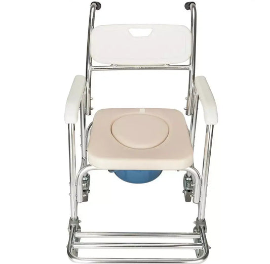 Multifunctional Transport Wheelchair - Shower, Commode & Toilet Seat