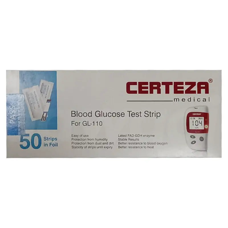 Certeza GL-110 Glucose Strips 50 Pack